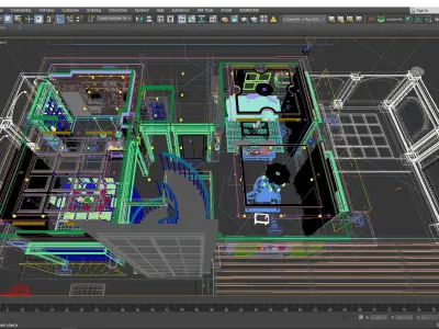 1st floor - Mr L House - Titan6 - Max OBJ SKP FBX Simlab Collada 3D model