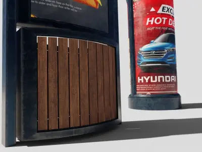road side advertisements with 4k pbr textures Low-poly 3D model