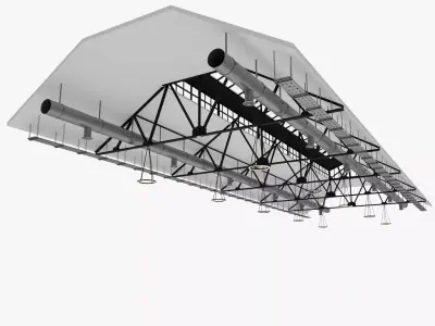 Ceiling Ventilation Pipes 24 3D model