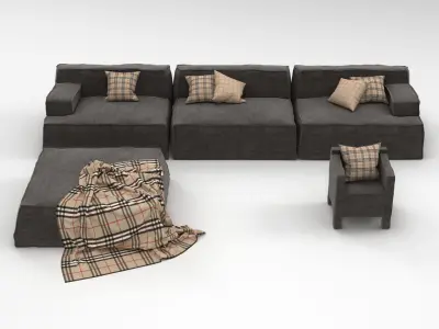 Baxter Sofa Set 3D model