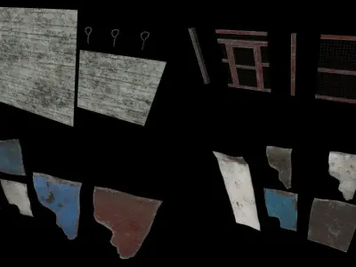 Modular Slums  Pack Low-poly 3D model