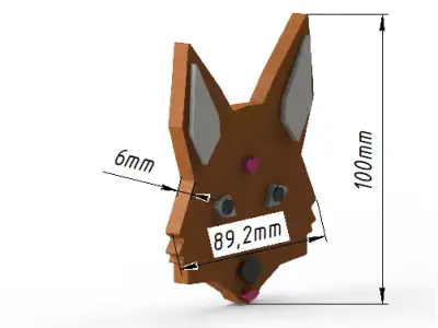 Geometric Low-Poly Fox Wall Decor 3D print model