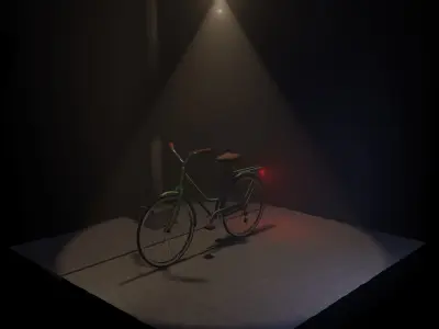 Bicycle in with light shining Free 3D model