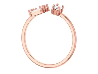 Three Stone Light Weight Band Ring 3D print model