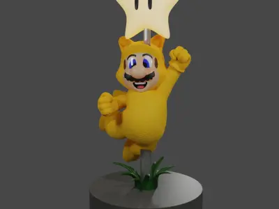 Cat Mario 3d printing model for lamp 3D print model