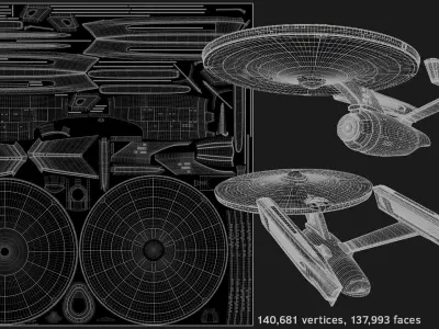 USSEnterpriseNCC1701refit 3D model