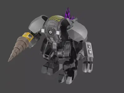 Cyclops Mining Bot Low-poly 3D model