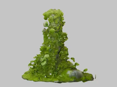 Sewer moss and vines door Low-poly 3D model