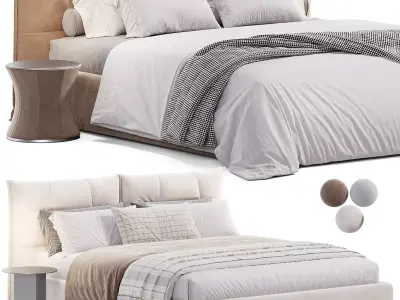 Eva Due Double Bed by Cierre 3D model
