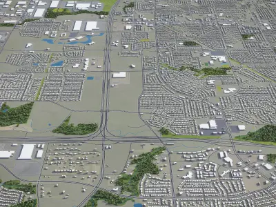 Grand Prairie Low-poly 3D model