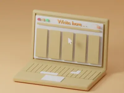 Notebook And Coffee 3D model