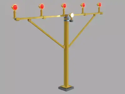 Airport Approach Light Masts Pack Aviation Lighting  Low-poly 3D model
