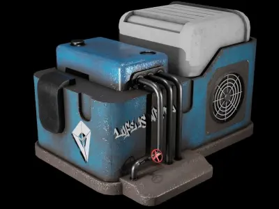 Air Conditioner Game Ready Low Poly 3D Model  Low-poly 3D model