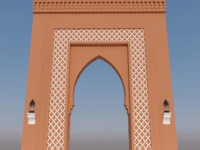 Traditional Moroccan Door Marrakech City 3D model