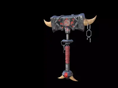 Fantasy Hammer 3D Model Low-poly 3D model