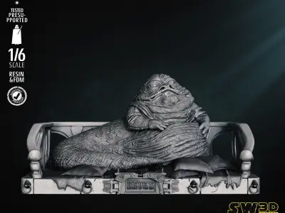STAR WARS Jabba Sculpture Tested for 3D printing 3D print model