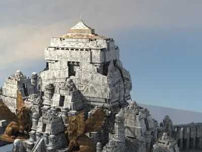 Korean Fantasy Style Tower Kit bash 3D model