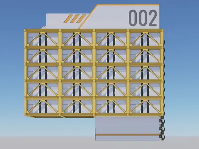 Sci-fi Building Block 002 3D model