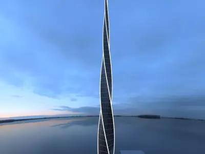  Sharp building  Low-poly 3D model