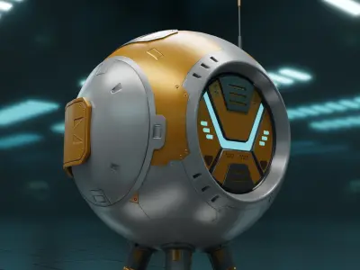 PR-02VV futuristic robot Low-poly 3D model