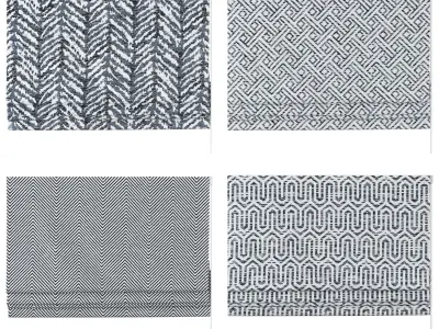 Roman Curtains 146 Mcalister Textiles Black White Fabric 3D model