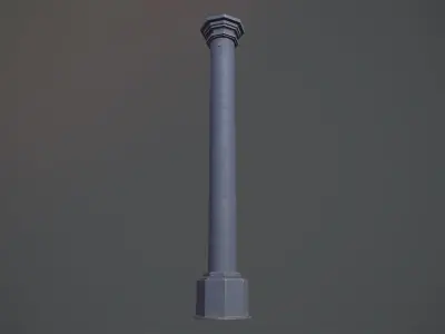 Barrier Bollard pack 3 Blue v3 Low-poly 3D model
