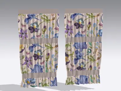 Curtain Low-poly 3D model 6