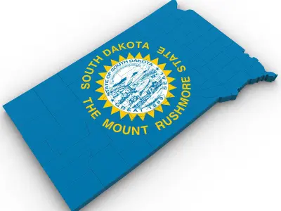 South Dakota Political Map 3D model