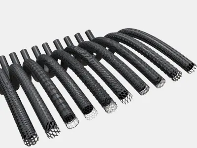 Organic cable and hose sleevings 3D model