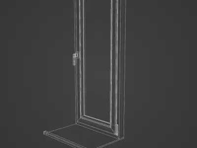 Casement window plastic Low-poly 3D model