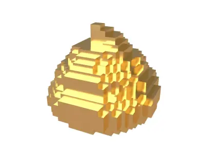 Pixel Pile of Poo v1 005 Low-poly 3D model