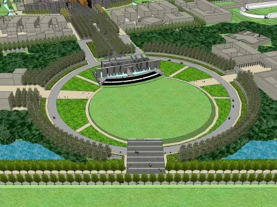 Sketchup Plaza siteplan Complex K4 3D model