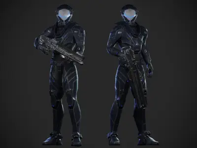 Robot Sada Character Low-poly 3D model