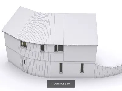 Townhouse buildings 3D Model Pack