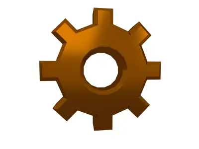 Gear Symbol v2 011 Low-poly 3D model