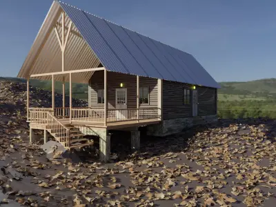 isolated cabin 3D model