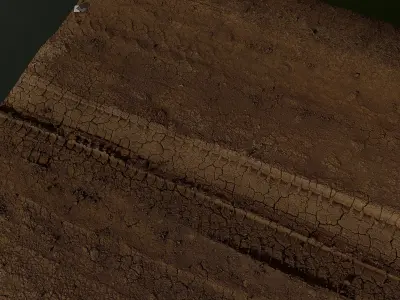 Dirtpath02 piece of wood with cracks in it 3D model