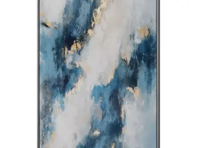 Set of 3 Abstract Paintings in Frames 3D model 128