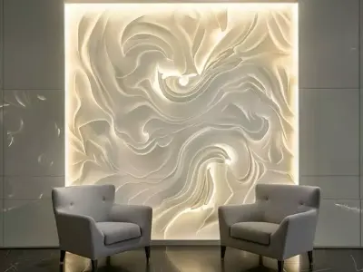 Wall Art for CNC - Elegant Relief Panel 02 3D model