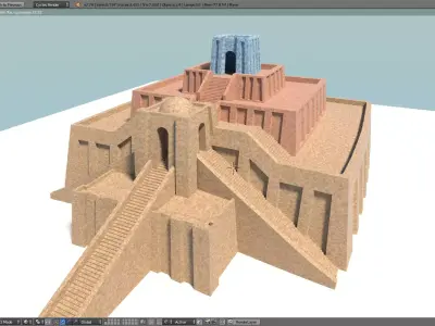 ziggurat ancient egyptian structure Low-poly 3D model