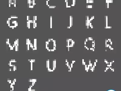 Pixel Font Pack 002 Low-poly 3D model