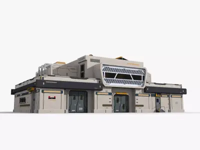 Factory Industrial Sci Fi x19 Low-poly 3D model