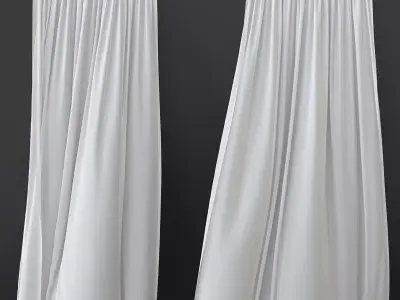 Wind Curtain Draped Fabric Archviz 3D Model 3D model  4 3D model