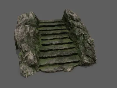 Stairs stone staircase Low-poly 3D model order