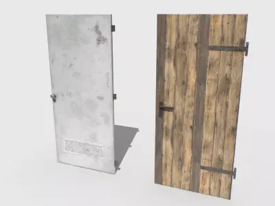Basement Doors Pack 4 Low-poly 3D model