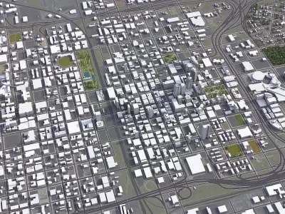Birmingham - Alabama - USA - City 3D Model Low-poly 3D model