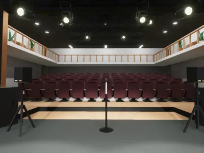 Concert Stage Hall Low-poly 3D model