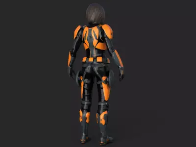 Futuristic Girl Low-poly 3D model