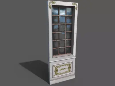 Old Victorian windows Low-poly 3D model