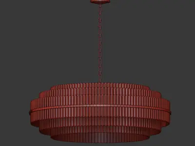 Vienna Round Crystal Chandelier Antique Brass 3D model